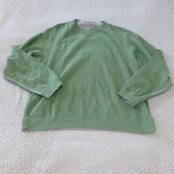 Tommy Bahama Sweater Mens XL Green Reversible Pullover Outdoor Hiking - Picture 1 of 9